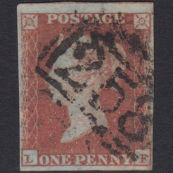 GB QV 1841 1d Red-Brown Plate 89 SG8-B1(1) LF GU 4 Margins Dover 258