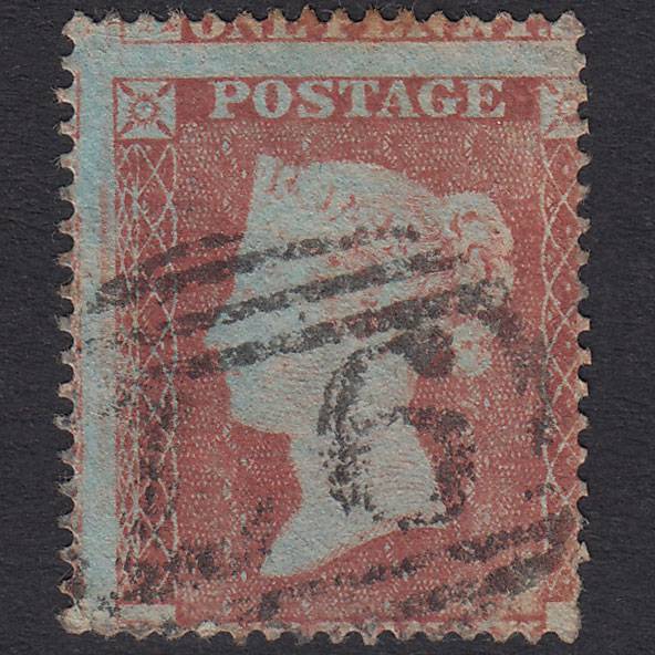 GB QV 1854 1d Red-Brown SG17-C1(1) B? GU Bury St Edmunds 97 Large Misperf