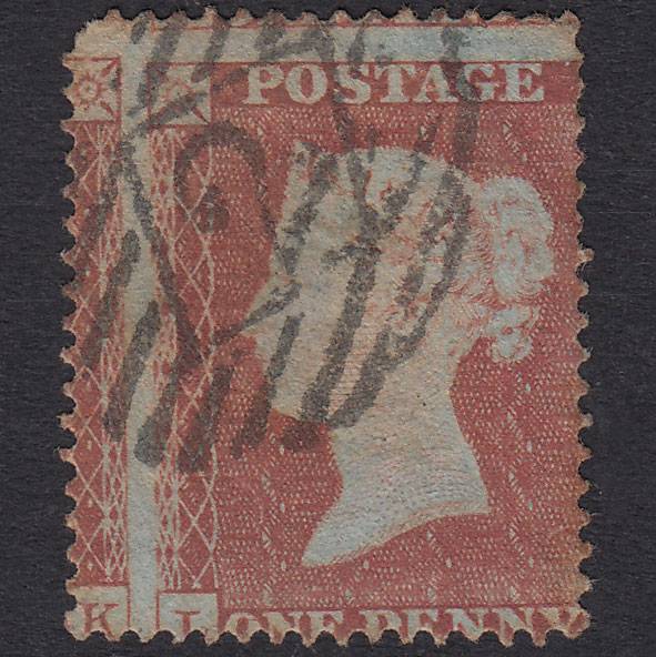 GB QV 1854 1d Red-Brown Pl 172 SG17-C1(1) LL PU London IS 2 Huge Misperf
