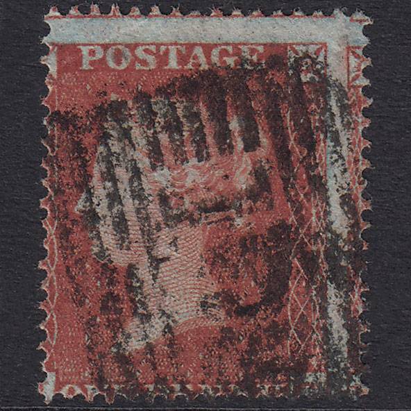 GB QV 1854 1d Red-Brown SG17-C1(1) GU Glasgow 159 Misperf