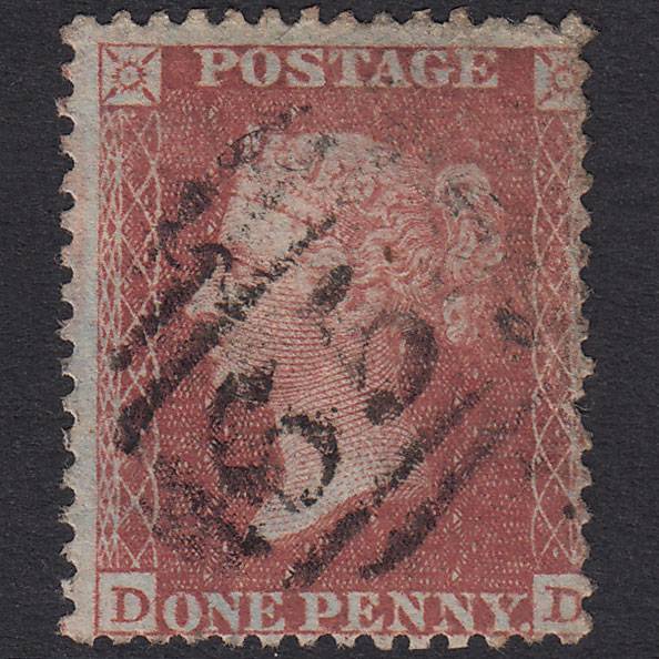 GB QV 1855 1d Red-Brown Plate 17 SGC6(1) DD GU