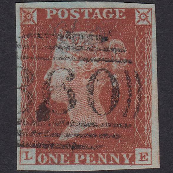 GB QV 1841 1d Plate 39 SG8-B1(1) Guideline LE VFU 4 Good Margins