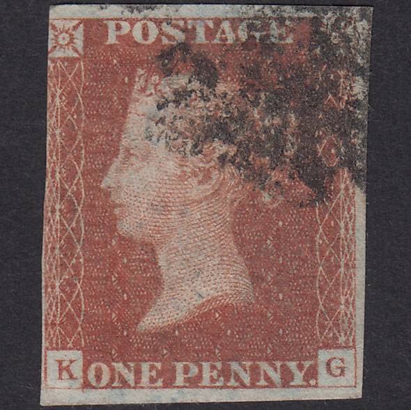 GB QV 1841 1d Red-Brown Plate 13 SG8-B1(1) KG GU 3 Margins Maltese Cross
