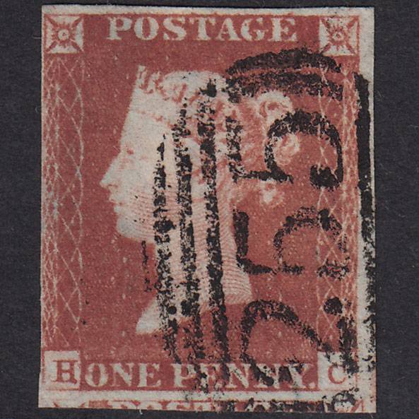 GB QV 1841 1d Red-Brown Plate 81 SG8-B1(1) HC FU 4 Margins Doncaster 255