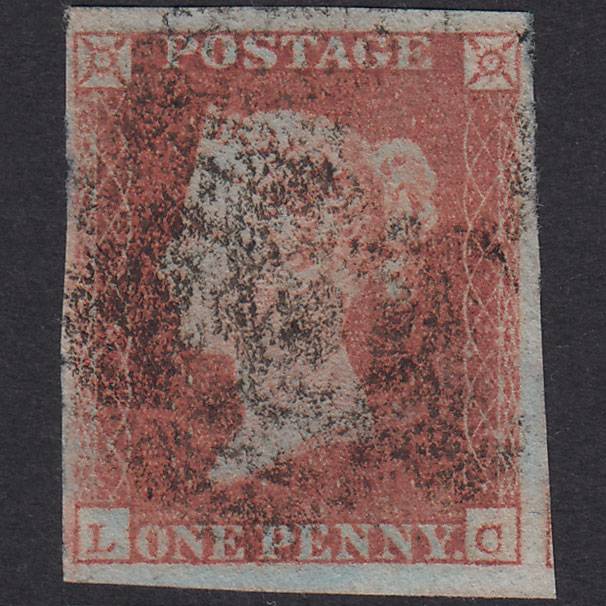 GB QV 1841 1d Red-Brown Plate 101 SG8-B1(1) LC GU 4 Margins