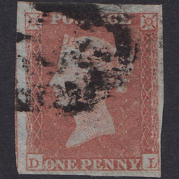 GB QV 1841 1d Red-Brown Plate 154 SG8-B2(1) DL GU 4 Margins