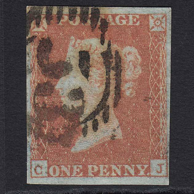 GB QV 1841 1d Red-brown (Plate 106) (SG8) 'CJ' FU in London 4 Margins