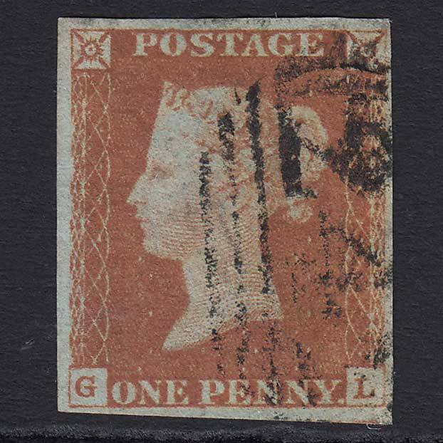 GB QV 1841 1d Red-brown (Plate 69) (SG8) 'GL' FU 4M Imperf