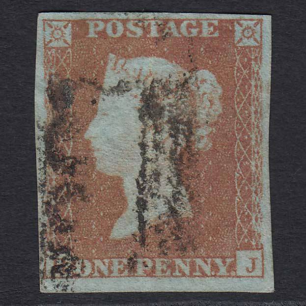 GB QV 1841 1d Red-brown (Plate 118) (SG8) 'HJ' GU 4 Margins