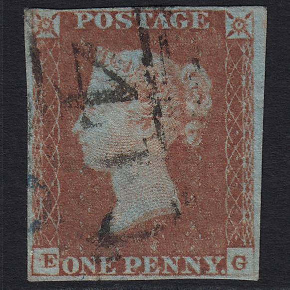 GB QV 1841 1d Pl 78 SG8-B1(1) EG GU Bakewell 41 4M Partial Blue Cancel