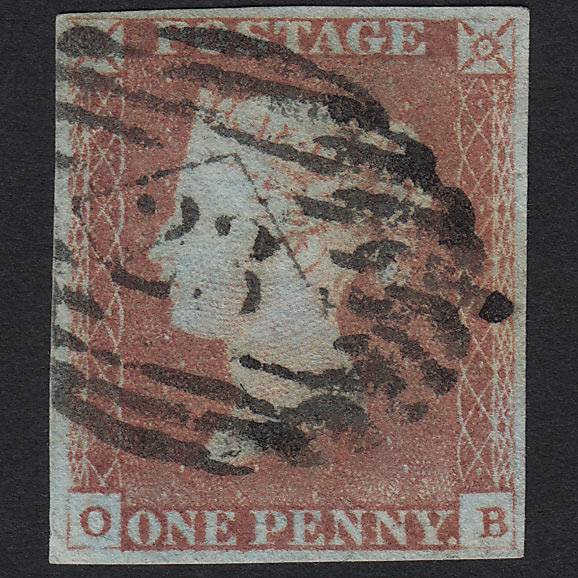 QV 1841 1d Red-brown (Plate 84) SG8-B1(1) OB FU London IS 23 4M Imperf