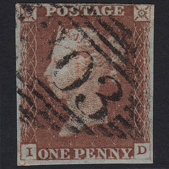 QV 1841 1d Red-brown (Plate 63) SG8-B1(1) ID FU Limerick 303 4M Imperf