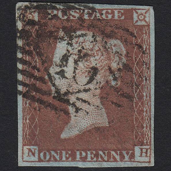 GB QV 1841 1d Red-brown (Plate 76) SG8-B1(1) NH GU in London 4M Imperf