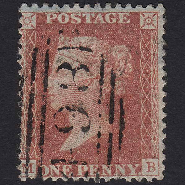 GB QV 1856 1d Red-brown (Plate 34) SG29-C8(1) MB GU Manchester 498