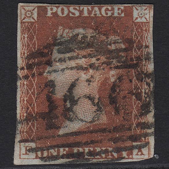 GB QV 1841 1d Red-brown (Plate 64) SG8-B1(1) FA GU Liverpool 466 nr 4M