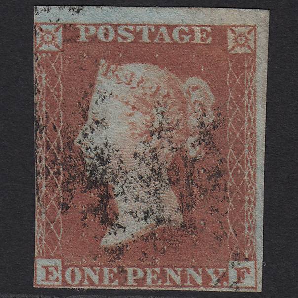 GB QV 1841 1d Red-brown (Plate 167) SG8-B2(1) EF GU nr 4 Margins