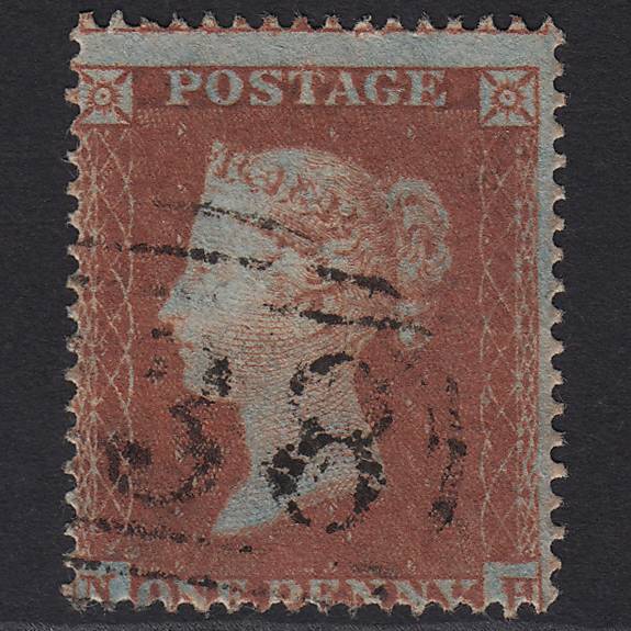 GB QV 1854 1d Red-brown (Plate 180) SG17-C1(1) NH FU