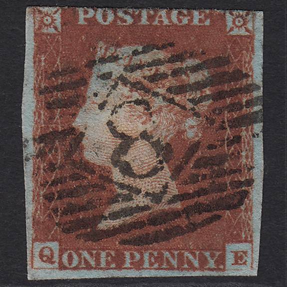 GB QV 1841 1d Very Blued (Plate 64) SG8a-B1(2) QE GU London IS 8