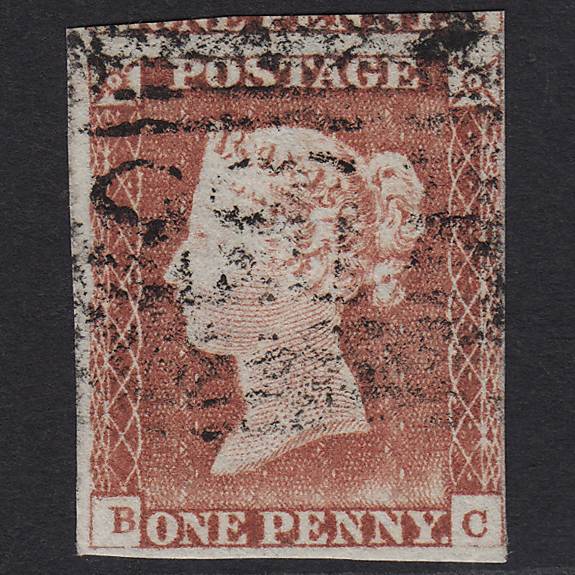 GB QV 1841 1d Pale Red-brown (Plate 64) SG9-B1(3) BC FU 4M Imperf