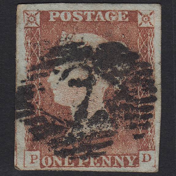 GB QV 1841 1d Pale Red-brown (Plate 64) SG9-B1(3) PD GU 4M London IS 7