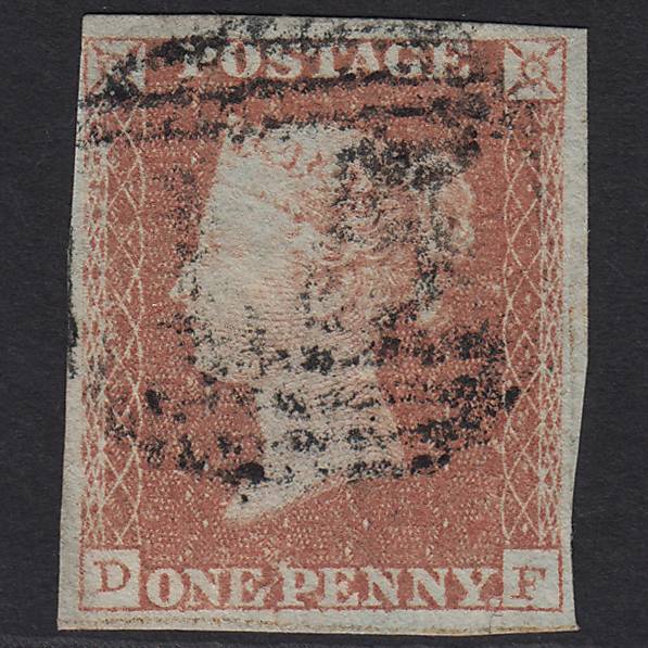 GB QV 1841 1d Red-brown (Plate 102) SG8-B1(1) DF GU 4 Margins Chesham 15