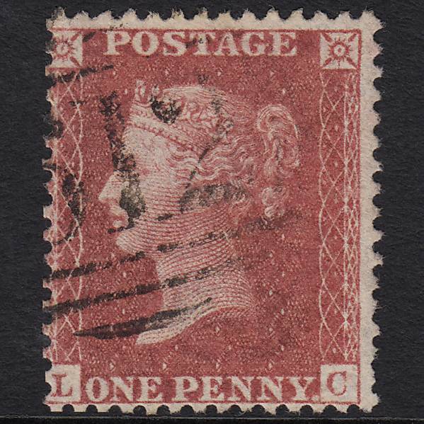 GB QV 1857 1d Rose-red (Plate 48) SG40-C10(1) LC FU Light Cancel