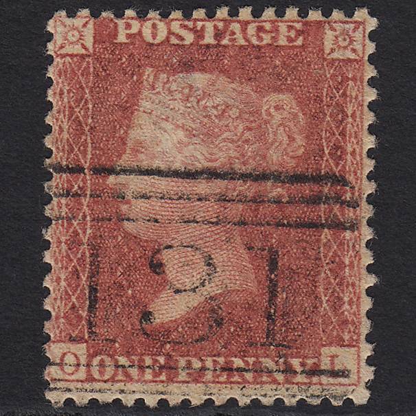 GB QV 1857 1d Rose-red (Plate 55) SG40-C10(1) OL GU Edinburgh 131