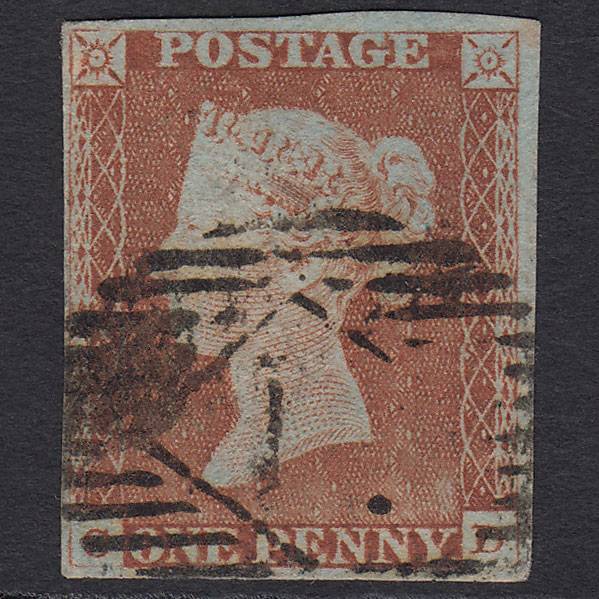 GB QV 1841 1d Pale Red-brown Pl 55 SG9-B1(3) CD GU 4M London IS Cancel