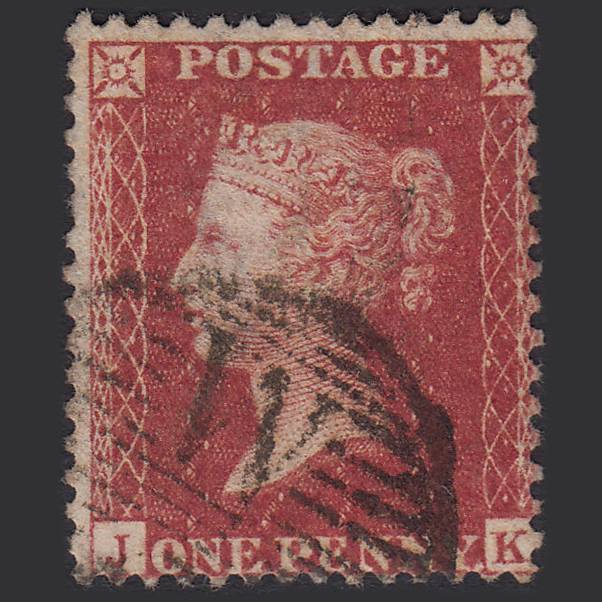 GB QV 1857 1d Rose-red (Plate 48) SG40-C10(1) JK GU London D&S Cancel