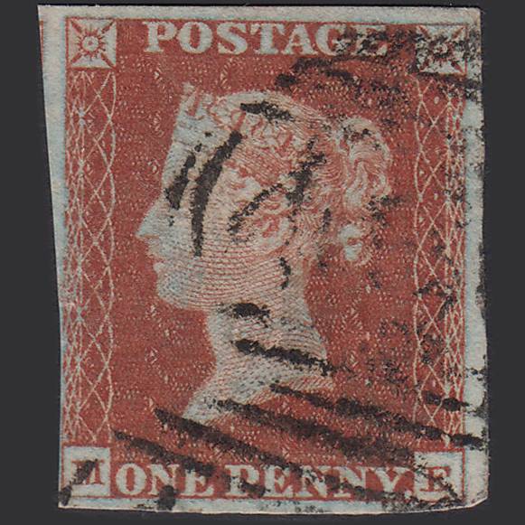 GB QV 1841 1d Red-brown (Plate 43) SG8-B1(1) ME FU 4 Margins