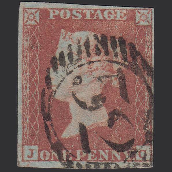 GB QV 1841 1d Red-brown Pl 90 SG8-B1(1) JC FU 4 Margins London D&S 52