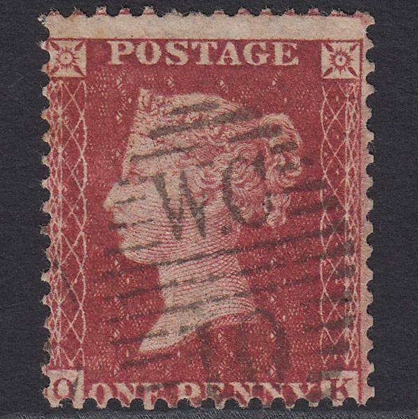 GB QV 1857 1d Rose-red (Plate 43) SG40-C10(1) QK GU London D&S WC10 Misperf