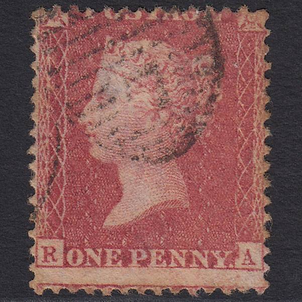 GB QV 1857 1d (Plate 55) SG40-C10(1) Constant Variety RA GU London D&S Cancel