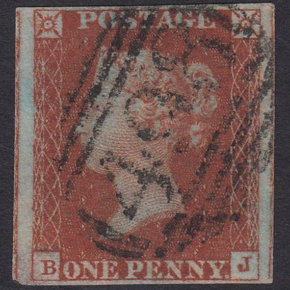 GB QV 1841 1d Red-brown Pl 46 SG8-B1(1) BJ GU 4 Margins Manchester 498