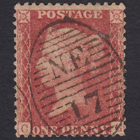 GB QV 1857 1d Rose-red (Plate 42) SG40-C10(1) CG FU London D&S NE17