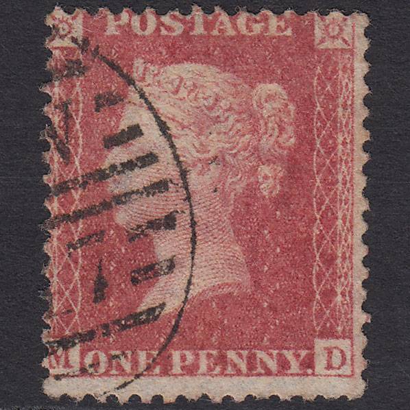 GB QV 1857 1d Rose-red (Plate 34) SG40-C10(1) MD FU London D&S Cancel