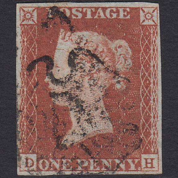 GB QV 1841 1d Red-brown (Plate 19) SG8-B1(1) GUideline DH FU 4 Margins MX