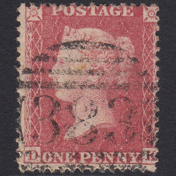 GB QV 1857 1d Pale Rose (Plate 60) SG39-C10(3) DK GU Hull 383