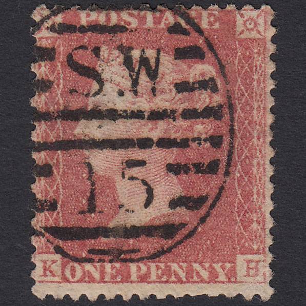 GB QV 1857 1d Pale Rose (Plate 27) SG39-C10(3) KH GU London D&S SW15