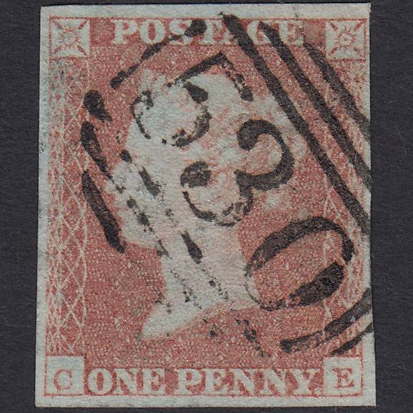 GB QV 1841 1d Pale Red-brown (Plate 95) SG9-B1(3) CE FU 4M Milnthorpe 530