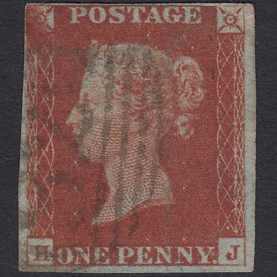 GB QV 1841 1d (Plate 58) SG10-B1(4) HJ FU Missing Imprimatur 4M