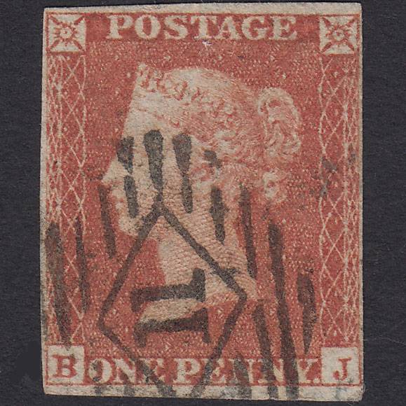 GB QV 1841 1d Red-brown Pl 168 SG8-B2(1) BJ FU 4 Margins London IS 11