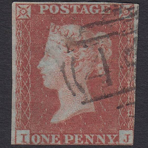 GB QV 1841 1d Red-brown (Plate 165) SG8-B2(1) IJ GU nr 4 Margins
