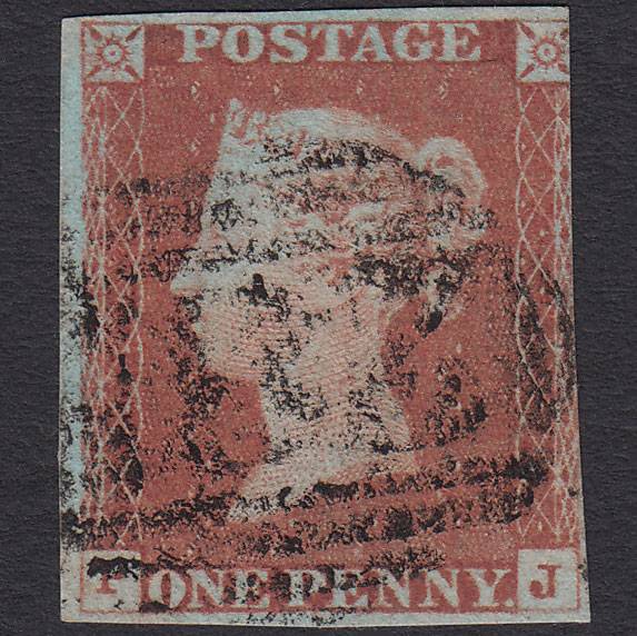 GB QV 1841 1d Red-brown (Plate 73) SG8-B1(1) PJ GU 3 Margins