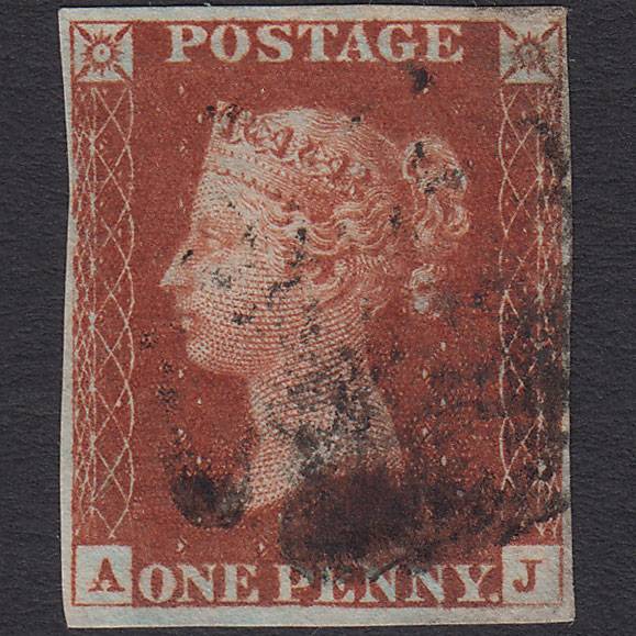 GB QV 1841 1d Deep Red-brown (Plate 14) SG10-B1(4) AJ FU 4M Maltese Cross