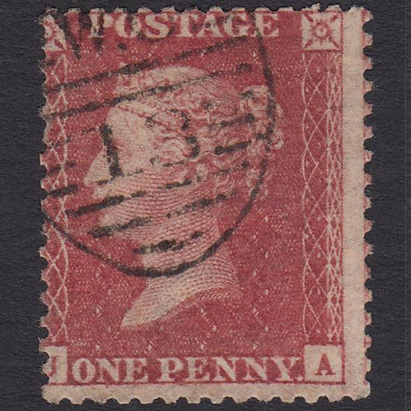 GB QV 1857 1d Rose-red Pl 47 SG40-C10(1) JA GU London D&S WC13 Misperf