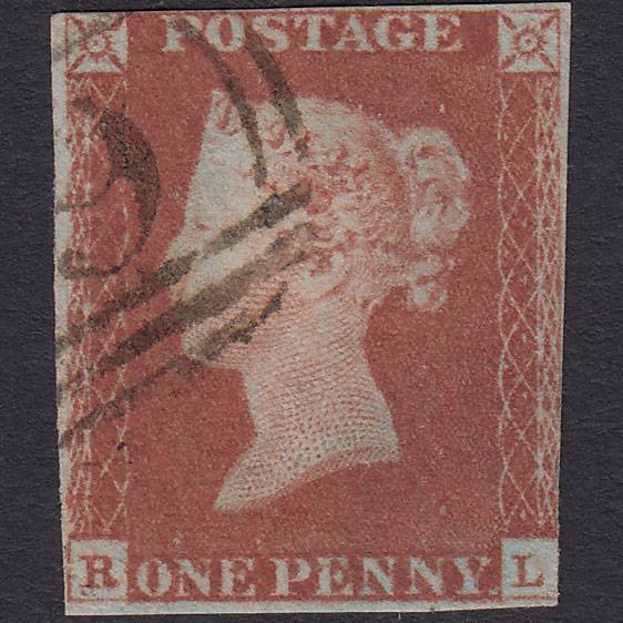 GB QV 1841 1d Red-brown (Plate 69) SG8-B1(1) RL FU nr 4 Margins