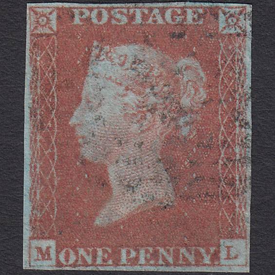 GB QV 1841 1d Red-brown (Plate 74) SG8-B1(1) ML FU Light Cancel