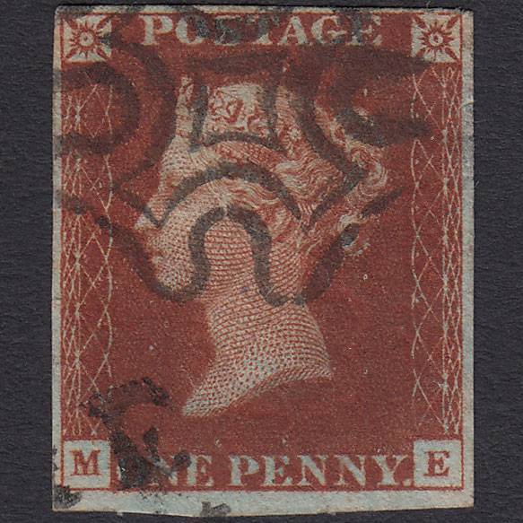 GB QV 1841 1d Deep Red-brown (Plate 13) SG10-B1(4) ME GU Maltese Cross