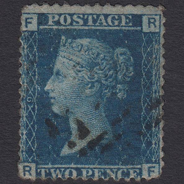 GB QV 1858 2d Blue (Plate 9) SG45-G2 RF GU Light Cancel